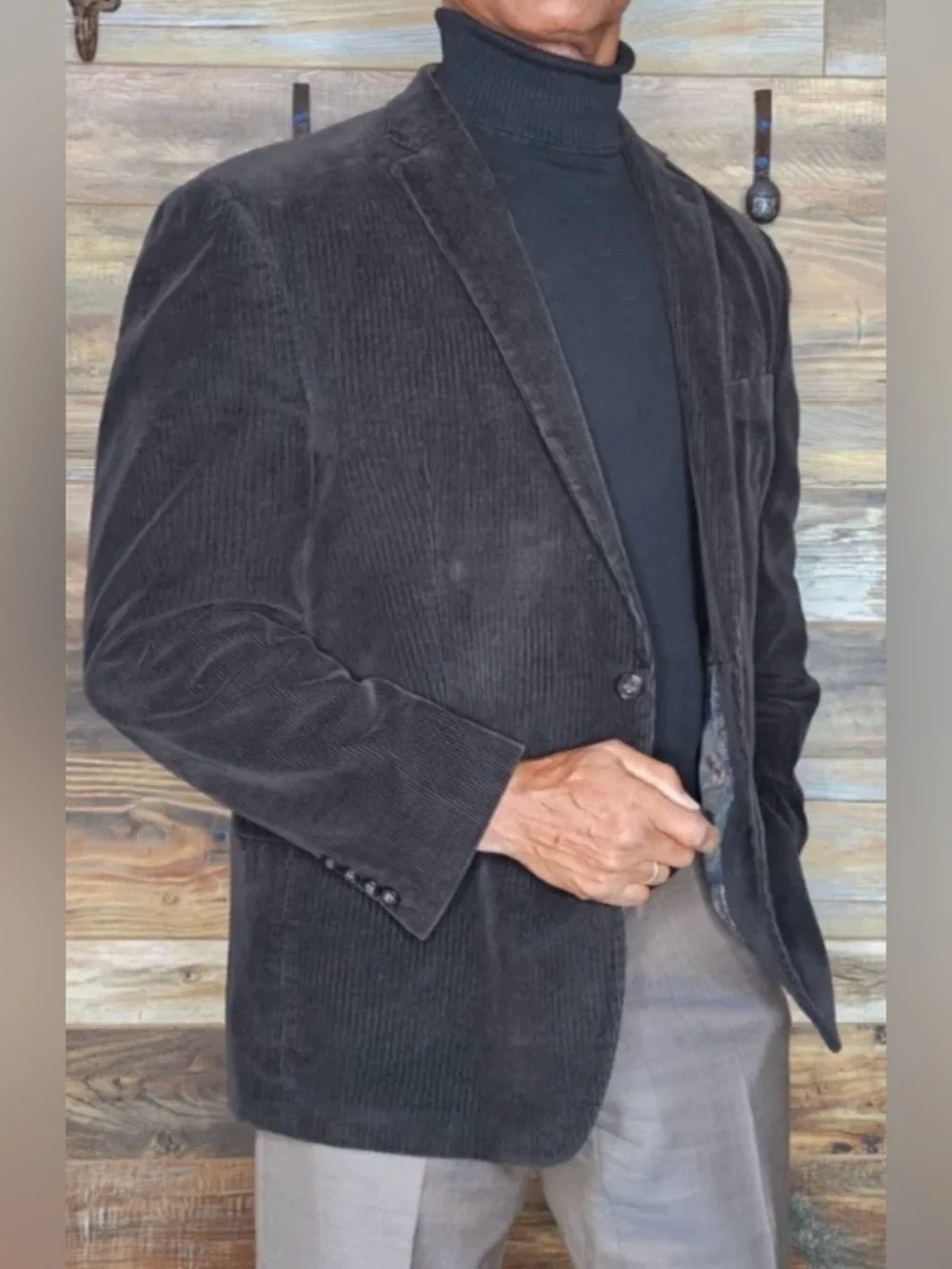Lauren Ralph Lauren Black Corduroy Sport Coat 42R”